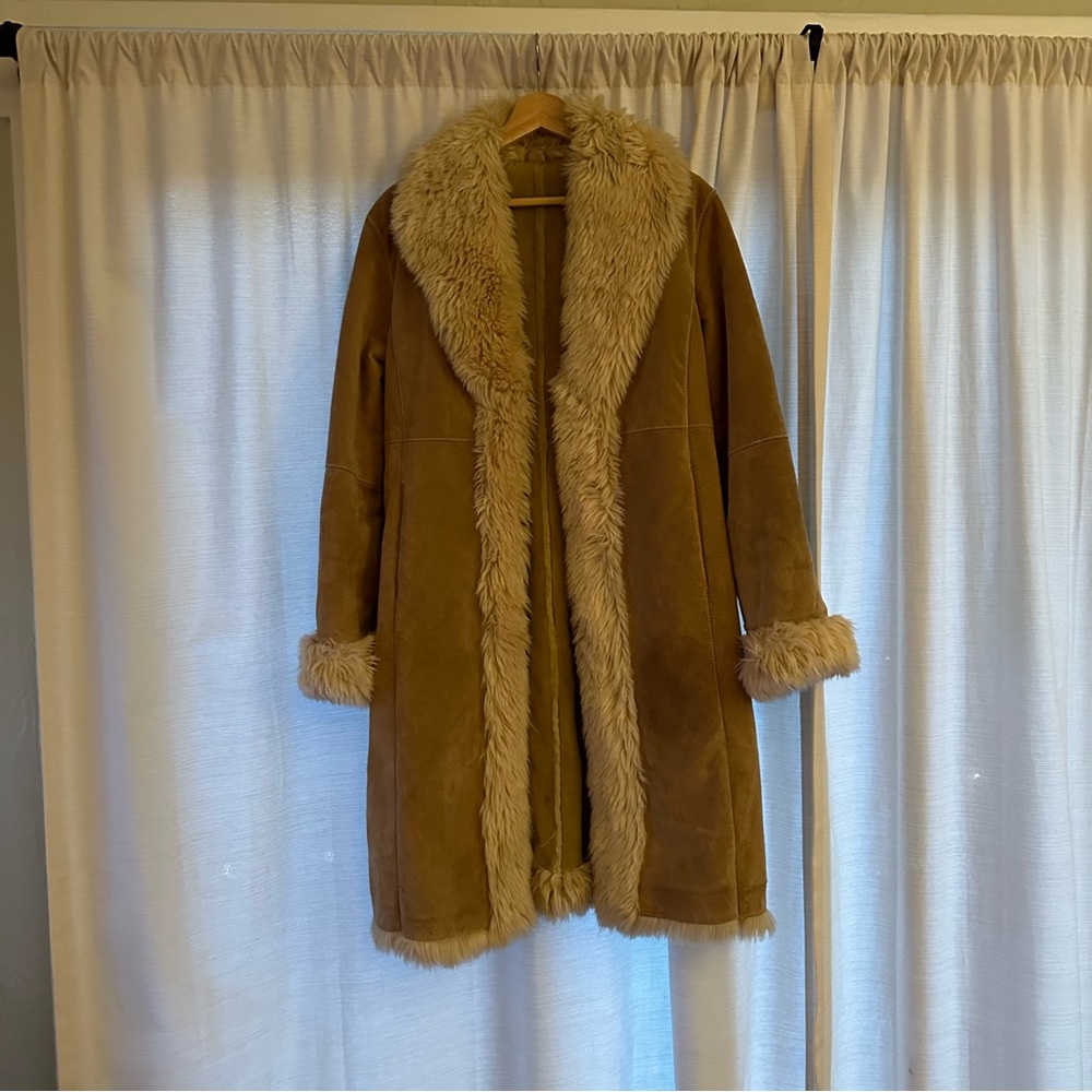 Wilson’s Leather fur lined suede jacket